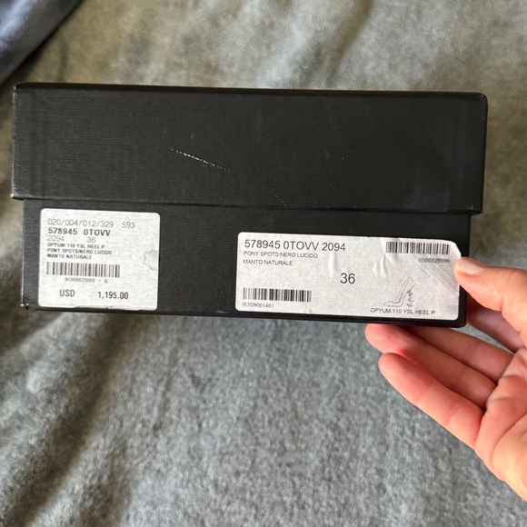 Saint Laurent pony spot/nero lúcido manto naturale  Fur YSL heels size 36 - Picture 6 of 17